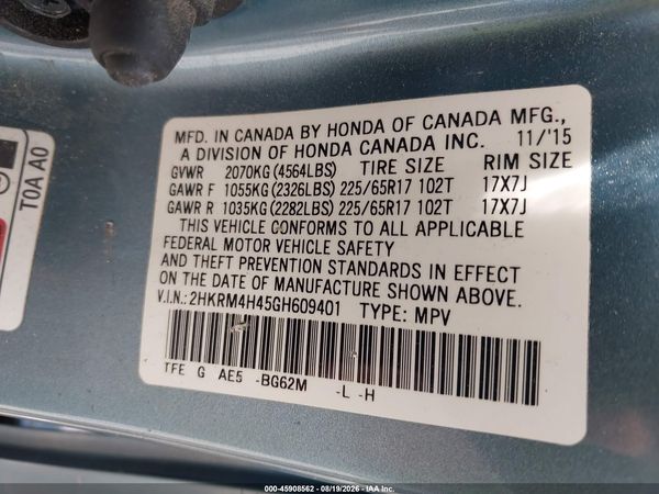 2016 HONDA CR-V SE