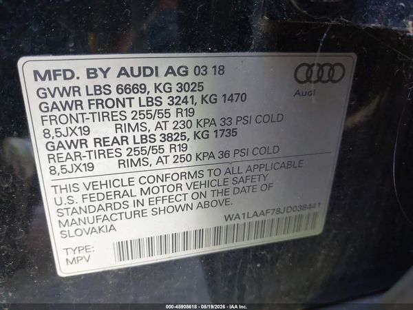 2018 AUDI Q7 3.0T PREMIUM