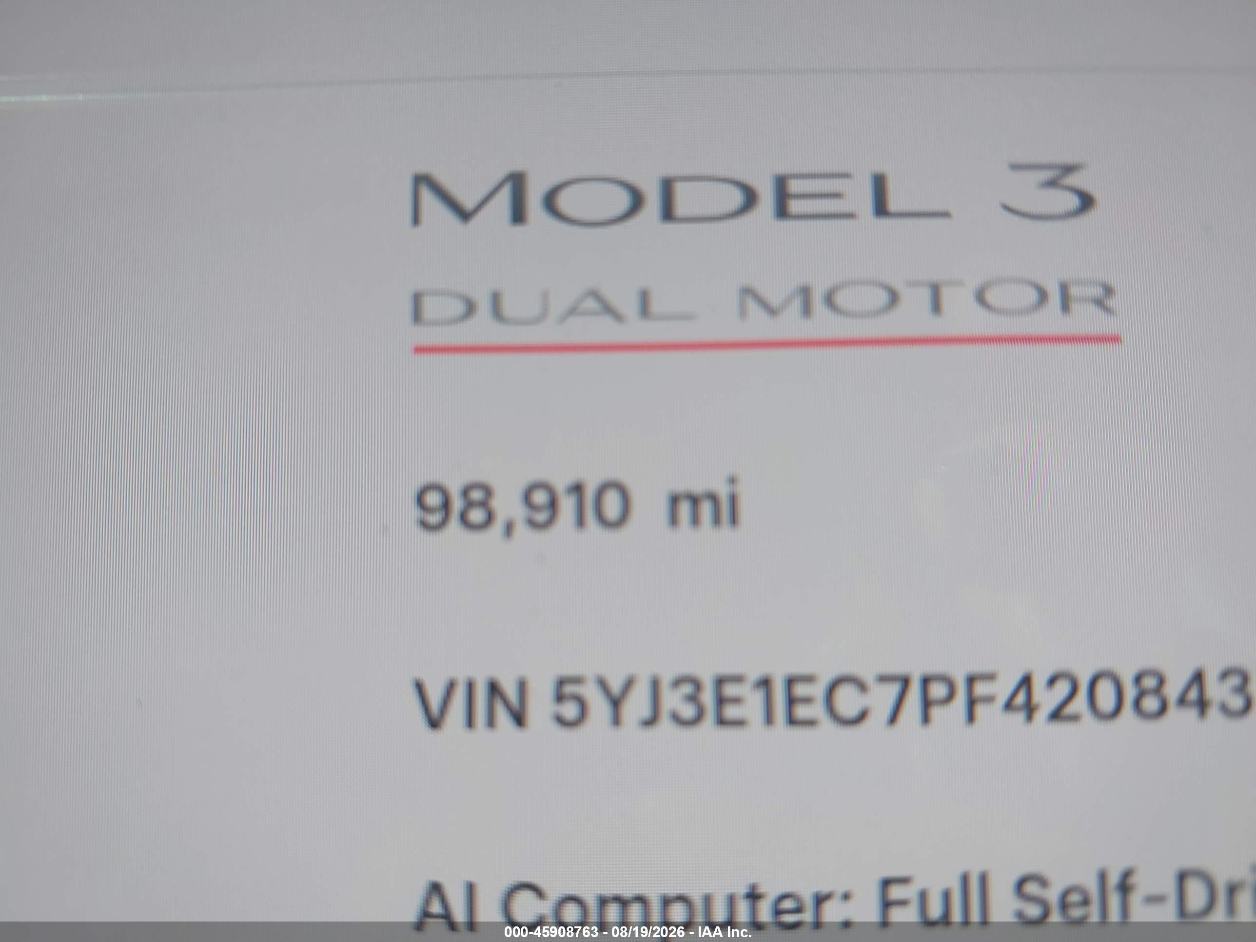 2023 TESLA MODEL 3