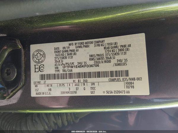 2019 FORD F-150 LARIAT