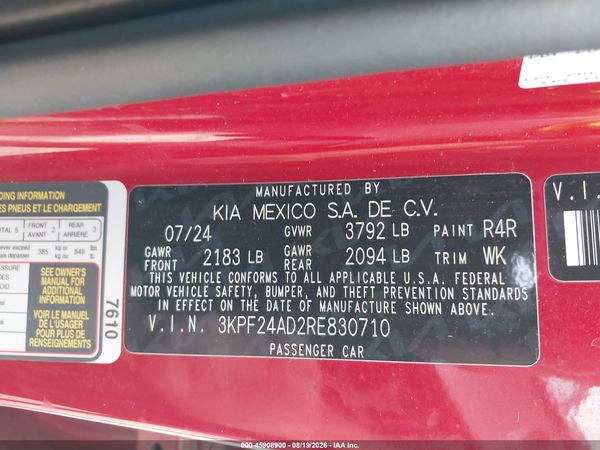 2024 KIA FORTE LXS
