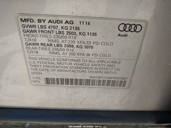 2015 AUDI Q3 2.0T PREMIUM PLUS