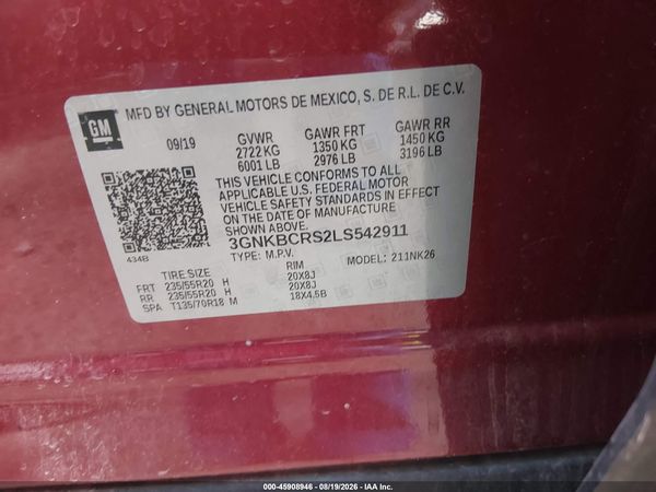 2020 CHEVROLET BLAZER FWD 2LT — I9