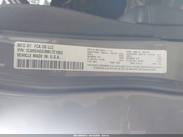 2021 DODGE DURANGO GT PLUS RWD