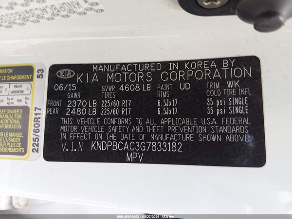 2016 KIA SPORTAGE LX — I9