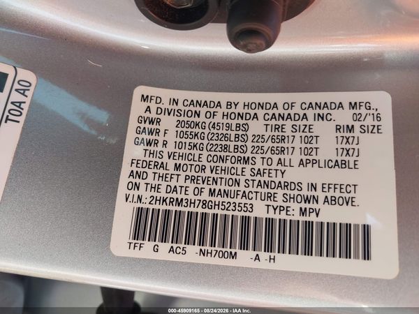 2016 HONDA CR-V EX-L