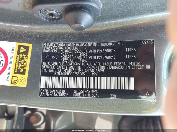 2016 TOYOTA HIGHLANDER XLE V6