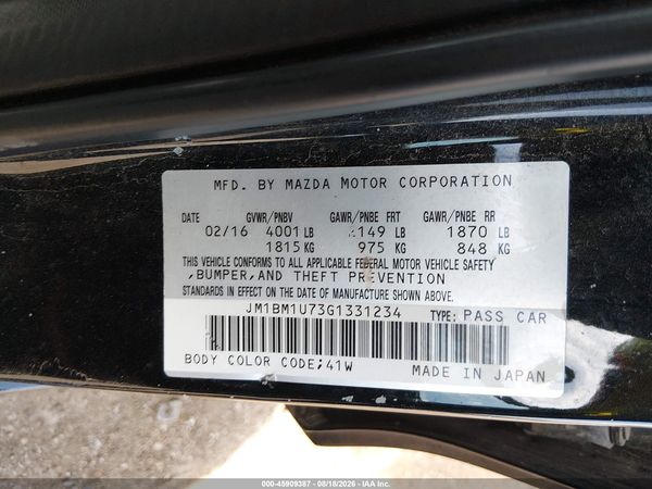 2016 MAZDA MAZDA3 I SPORT