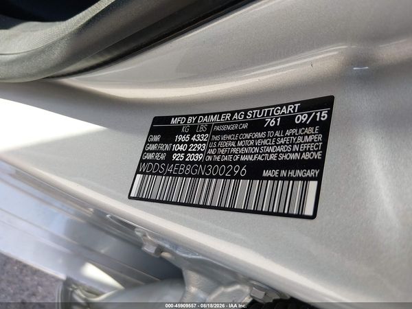 2016 MERCEDES-BENZ CLA 250 CLA250