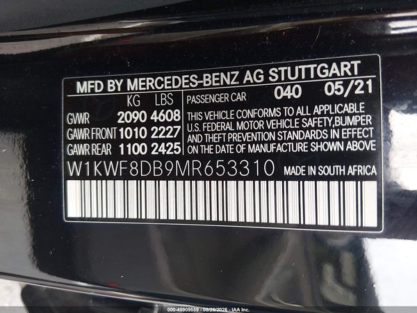 2021 MERCEDES-BENZ C 300 SEDAN — I10