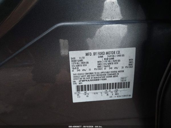 2022 FORD EDGE SEL — I9
