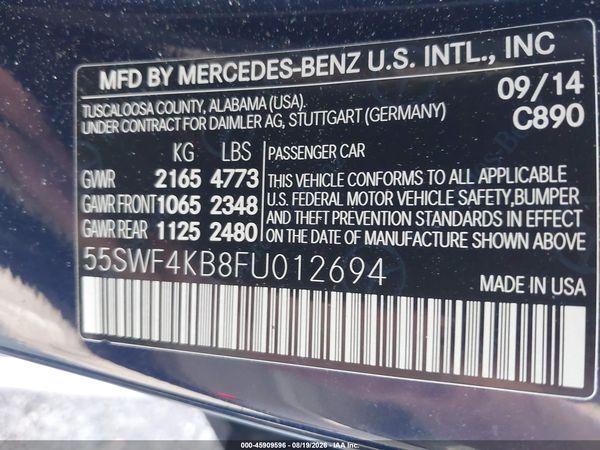 2015 MERCEDES-BENZ C 300 4MATIC