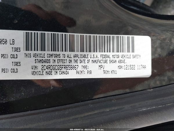 2015 DODGE GRAND CARAVAN SXT — I9