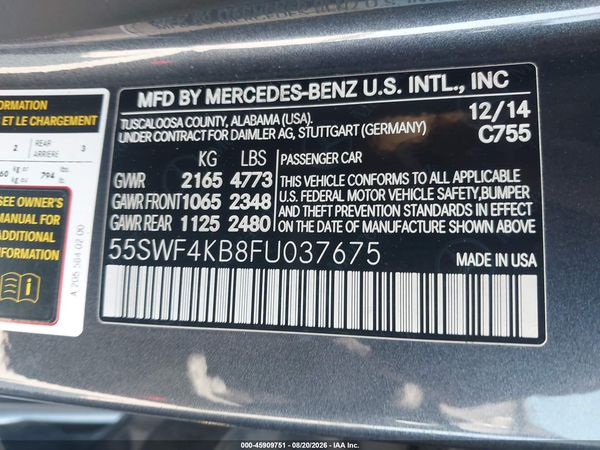2015 MERCEDES-BENZ C 300 4MATIC