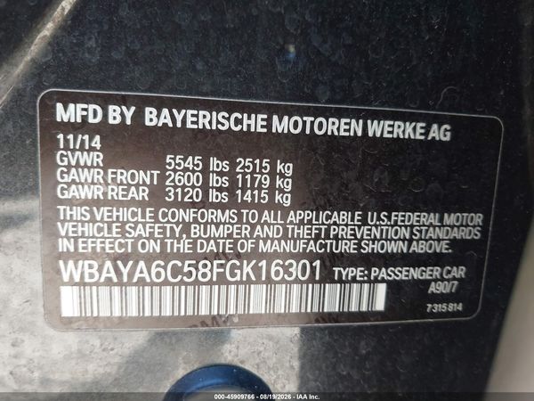 2015 BMW 740I