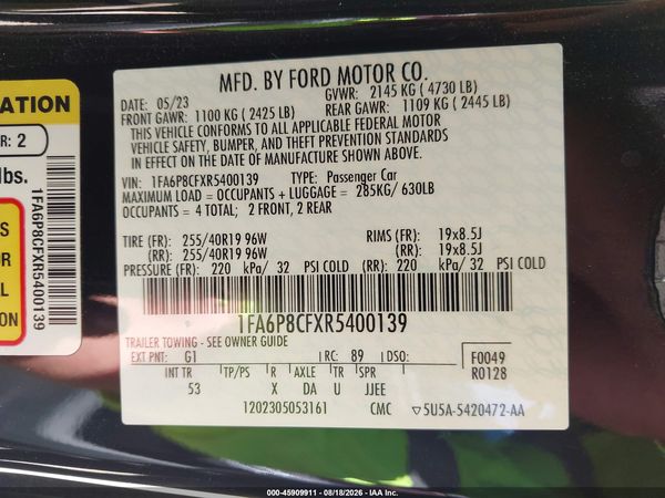 2024 FORD MUSTANG GT PREMIUM FASTBACK