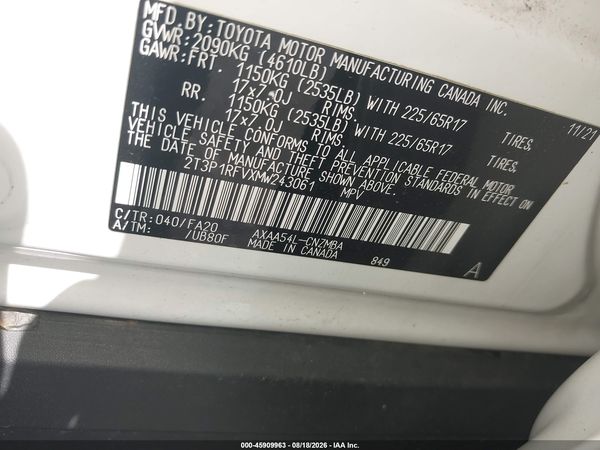 2021 TOYOTA RAV4 XLE