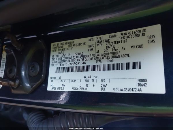 2017 FORD F-150 XLT
