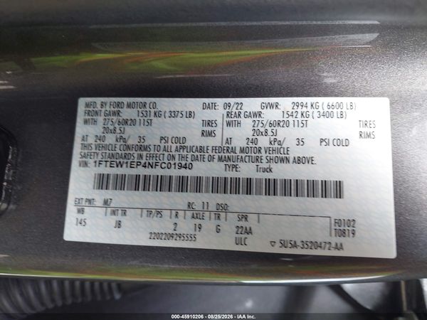 2022 FORD F-150 XL