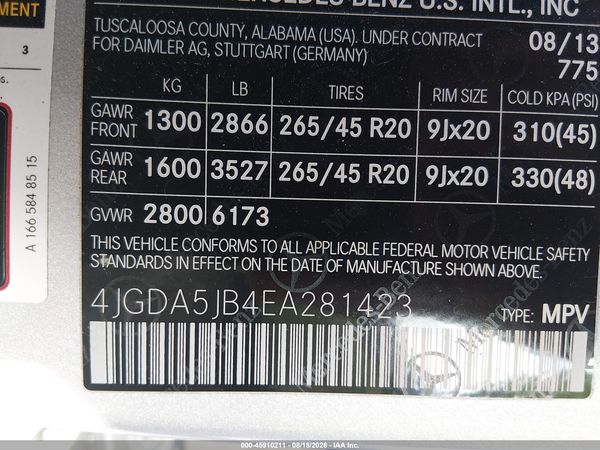 2014 MERCEDES-BENZ ML 350 ML350
