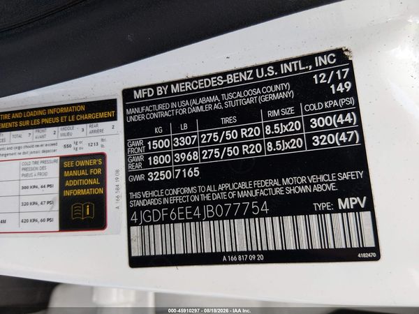 2018 MERCEDES-BENZ GLS 450 4MATIC