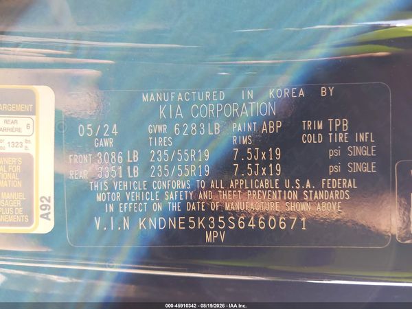 2025 KIA CARNIVAL MPV SX