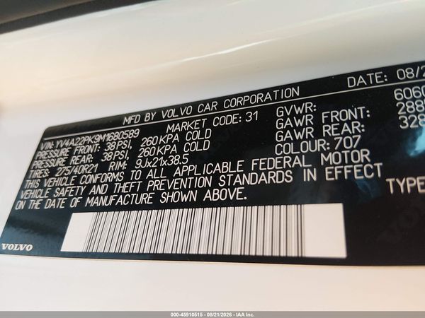2021 VOLVO XC90 T6 MOMENTUM 7 PASSENGER