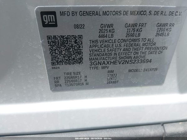 2022 CHEVROLET EQUINOX FWD LS — I9