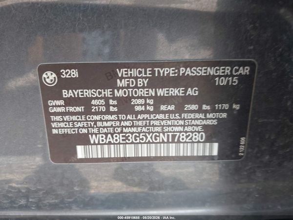 2016 BMW 328I XDRIVE