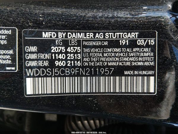 2015 MERCEDES-BENZ CLA 45 AMG 4MATIC