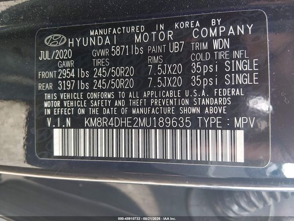 2021 HYUNDAI PALISADE SEL