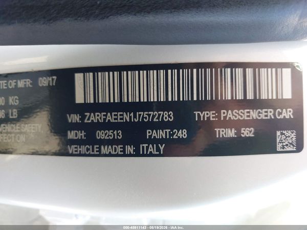 2018 ALFA ROMEO GIULIA TI LUSSO AWD