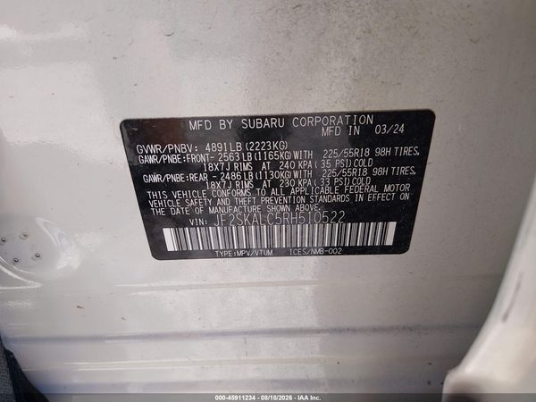 2024 SUBARU FORESTER LIMITED — I9