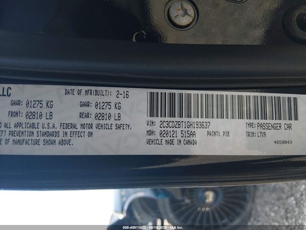 2016 DODGE CHALLENGER R/T — I9