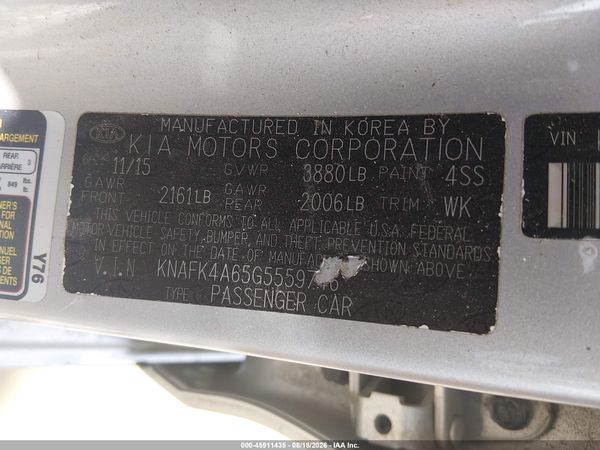 2016 KIA FORTE LX