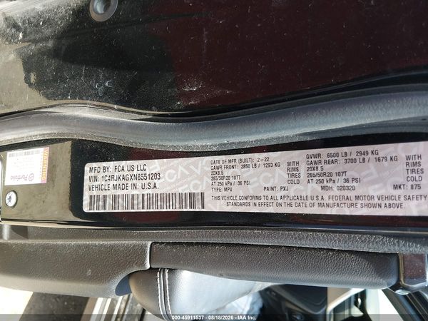 2022 JEEP GRAND CHEROKEE L ALTITUDE 4X4