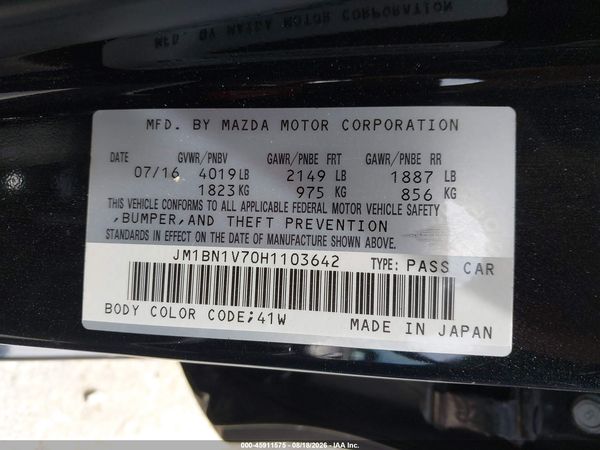2017 MAZDA MAZDA3 TOURING