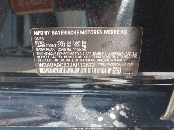 2018 BMW 320I