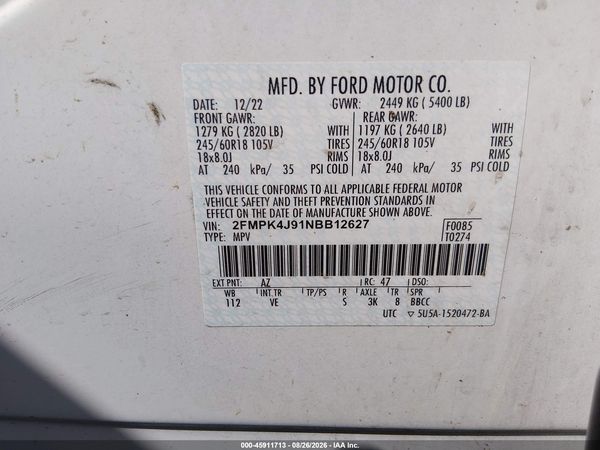 2022 FORD EDGE SEL — I9