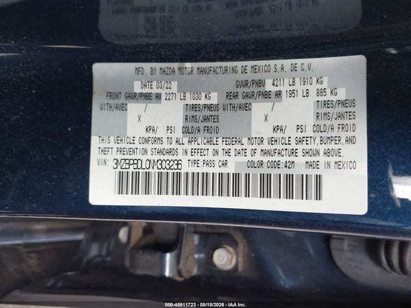 2022 MAZDA MAZDA3 PREMIUM