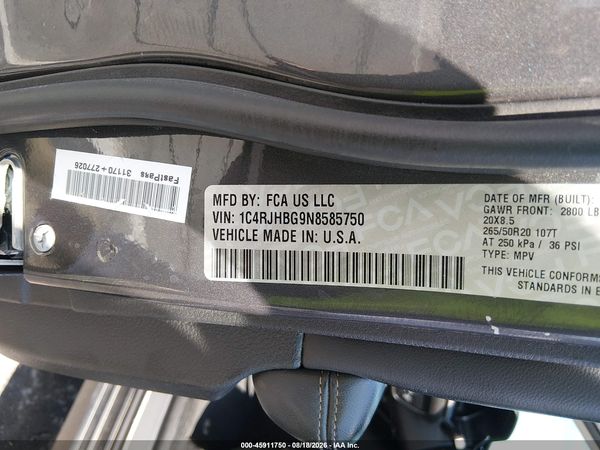 2022 JEEP GRAND CHEROKEE LIMITED 4X4