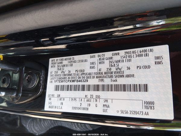 2021 FORD F-150 XLT