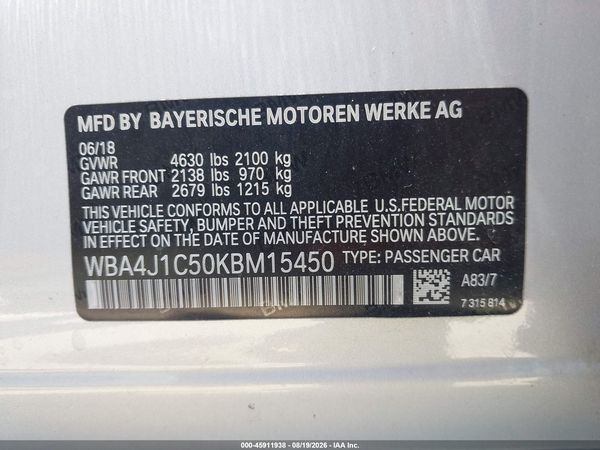 2019 BMW 430I GRAN COUPE