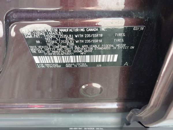 2018 TOYOTA RAV4 LIMITED