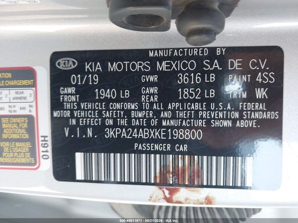 2019 KIA RIO S