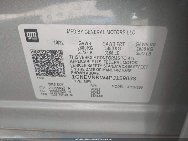 2023 CHEVROLET TRAVERSE AWD HIGH COUNTRY — I9