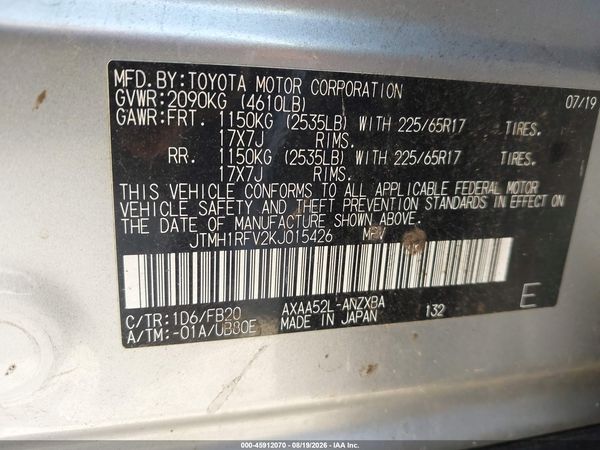 2019 TOYOTA RAV4 LE