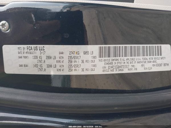 2017 CHRYSLER PACIFICA TOURING-L PLUS — I9