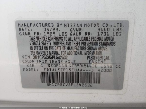2023 NISSAN KICKS SV XTRONIC CVT — I9