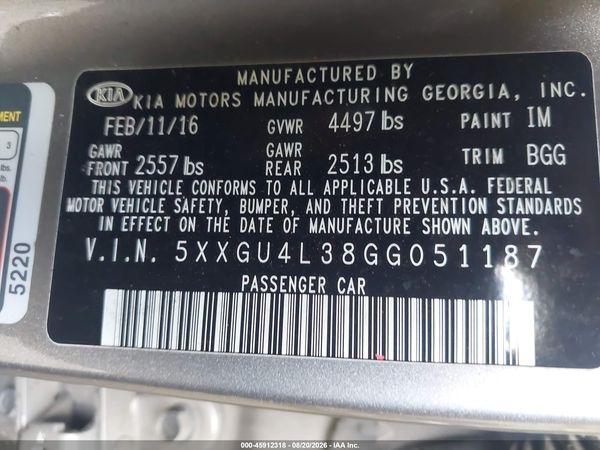 2016 KIA OPTIMA EX
